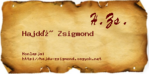 Hajdú Zsigmond névjegykártya